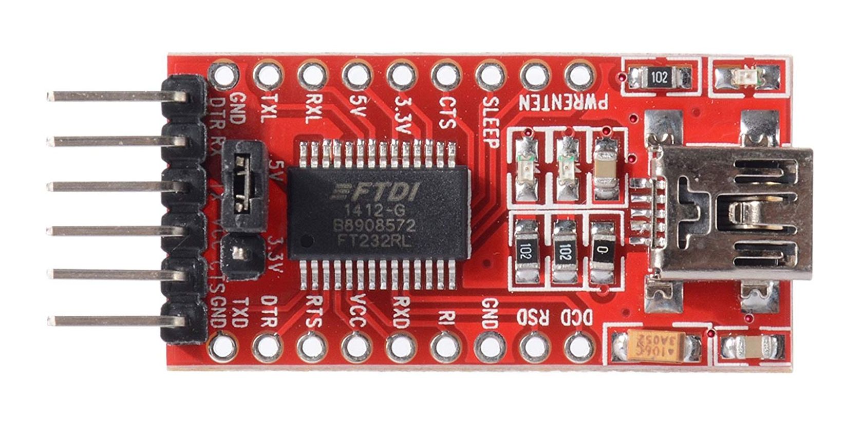 USB-mini naar serieel RS232 TTL-UART met FT232RL chip 02